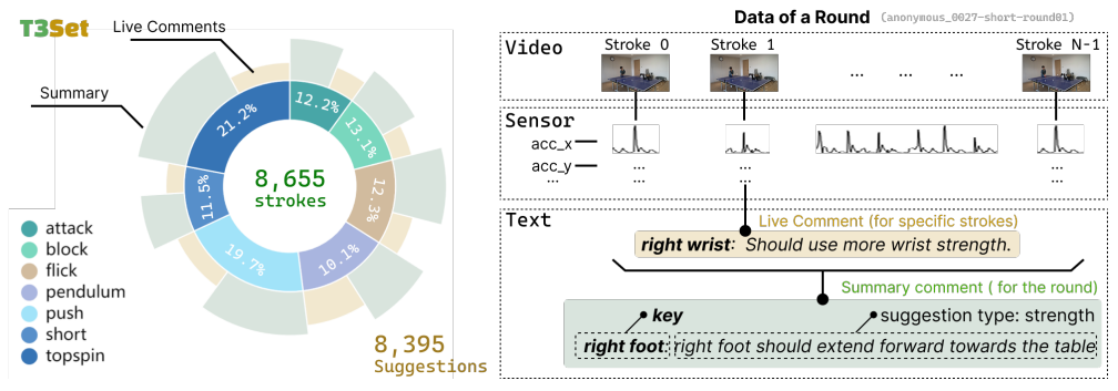 Preview image for T3Set: A Multimodal Dataset with Targeted Suggestions for LLM-based Virtual Coach in Table Tennis Training